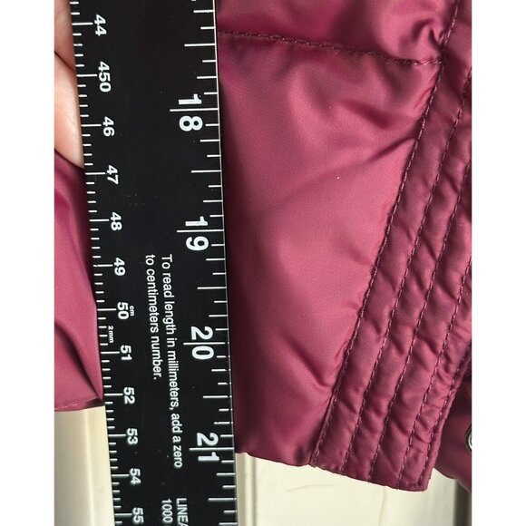 Vince Puffer Coat Jacket Girls 4 Asymmetrical Red Rosewood Down Winter Jacket - Picture 8 of 9